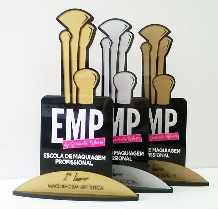 Troféu personalizado produzido pela LYNX Curitiba