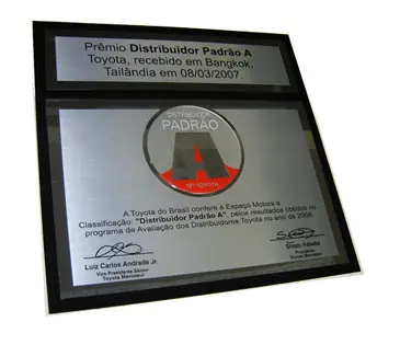 Troféu personalizado produzido pela LYNX Curitiba