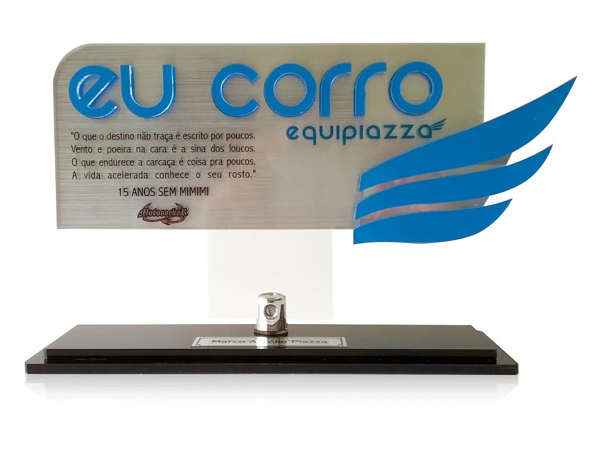 Troféu personalizado produzido pela LYNX Curitiba